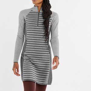 Title Nine Women's Super Power 1/4 Zip Dress | Dark Gray/Light Gray | Medium
